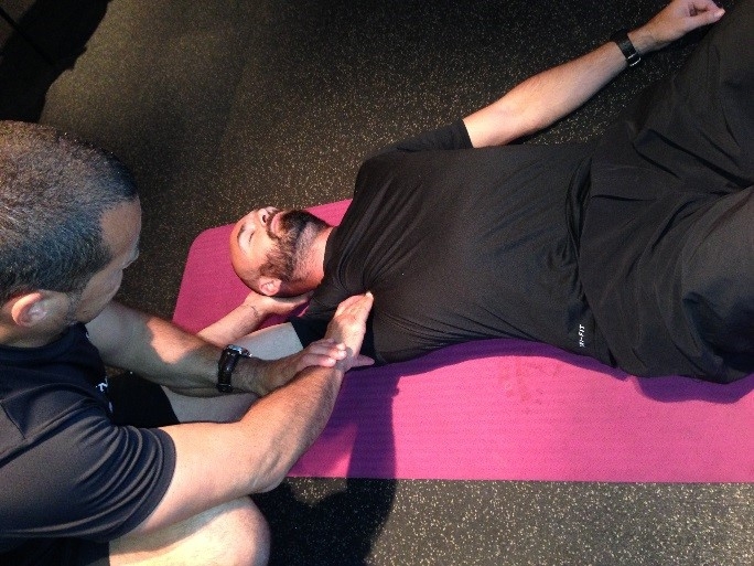 Pec minor release; under the pec major (direct)