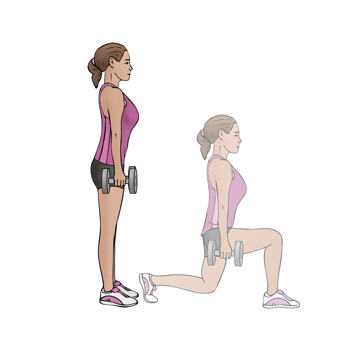 g) Lunges